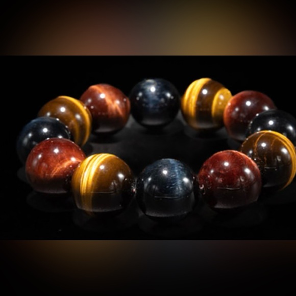 Other - Men’s Luxury Multi Colored Tigers Eye Gemstone Bracelet
